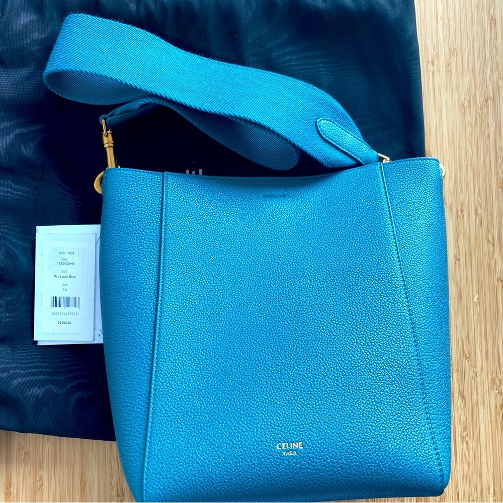 Celine bucket bag, Prussian blue rare color, with tag and dustbag